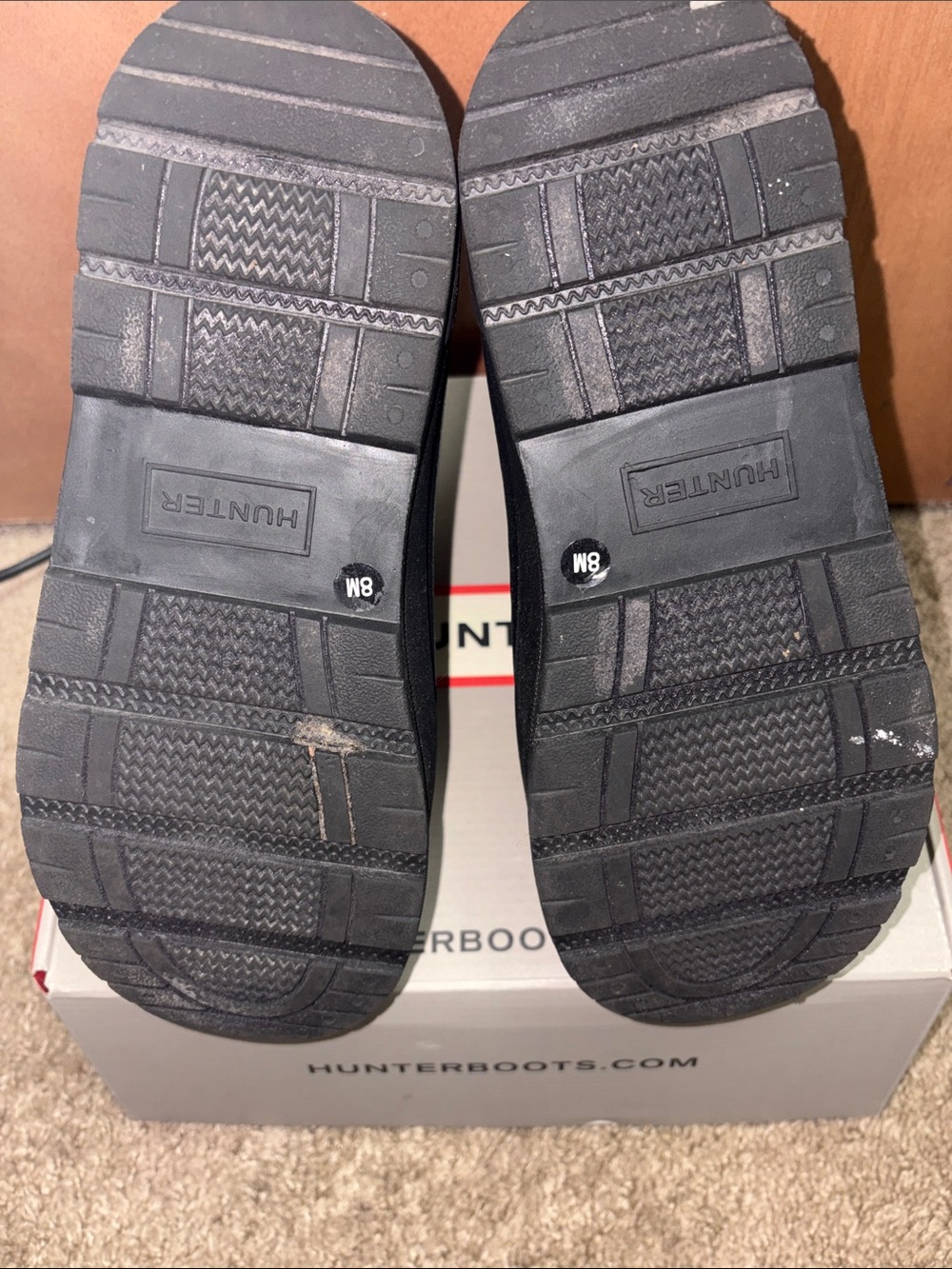 Hunter Black Short Rain Boots with Red Interior - Picture 6 of 7